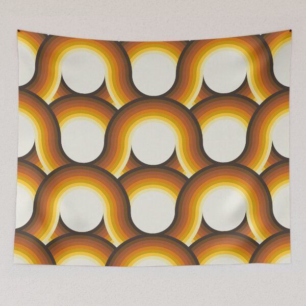 Item preview, Rollin' Retro Road in Cream + Warm Rainbow designed and sold by YesterdayColl.