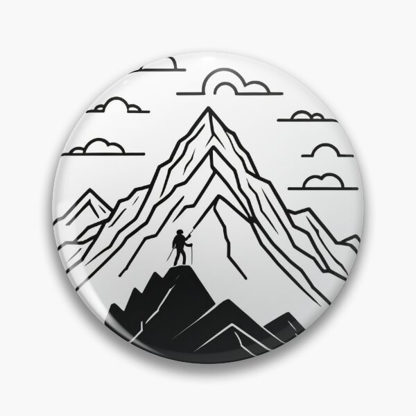 Item preview, Minimalist Mountain Line Icon Dynamic Action Pose – Hiking lover gift designed and sold by michallechowicz.