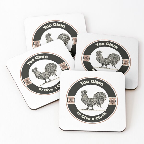 Item preview, Too Glam to Give A Cluck – fun PanaluPrint with a retro-style rooster designed and sold by PanaluPrint .