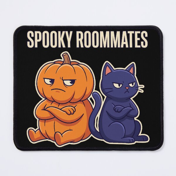 Item preview, HALLOWEEN Spooky Roommates Pumpkin Cat - Funny Halloween Roommate Tee designed and sold by Uglyandcute.
