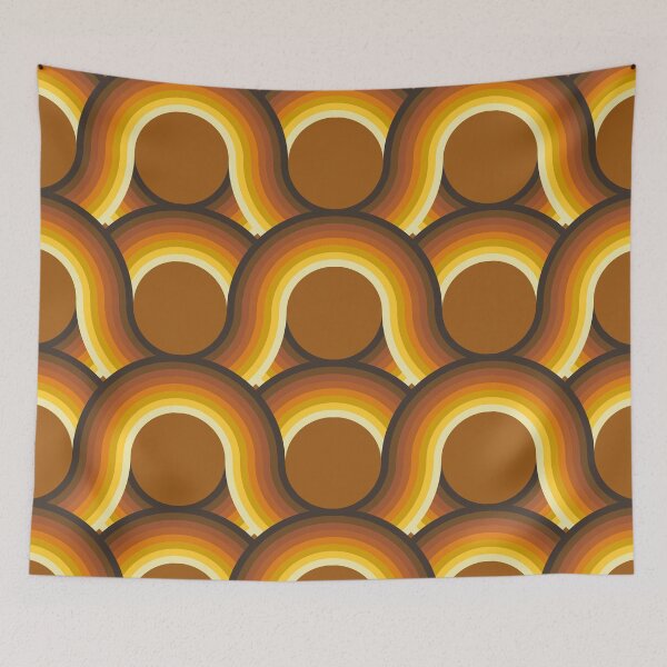 Item preview, Rollin' Retro Road in Brown + Warm Rainbow designed and sold by YesterdayColl.