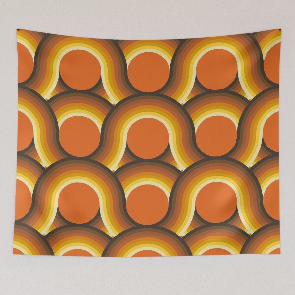 Item preview, Rollin' Retro Road in Orange + Warm Rainbow designed and sold by YesterdayColl.