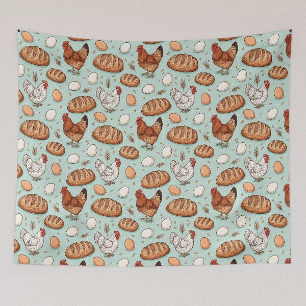 Item preview,  Sourdough Bread Chicken Seamless Pattern designed and sold by palaco210.