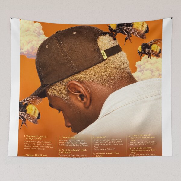 Item preview, Surreal Bee Portrait in Orange – Vintage Music Inspired Artwork designed and sold by Jacalyn-Hyman.