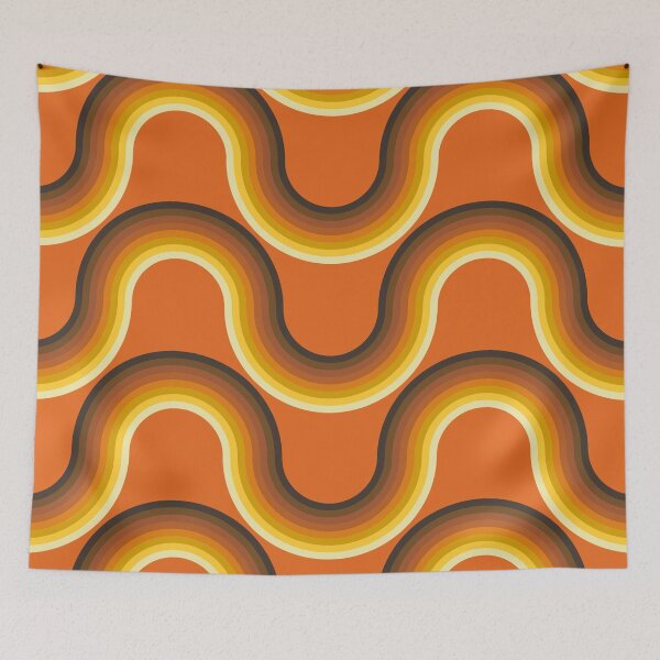 Item preview, Retro Wavy Roads in Orange designed and sold by YesterdayColl.