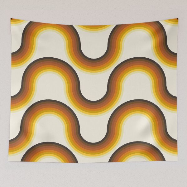 Item preview, Retro Wavy Roads in Cream designed and sold by YesterdayColl.