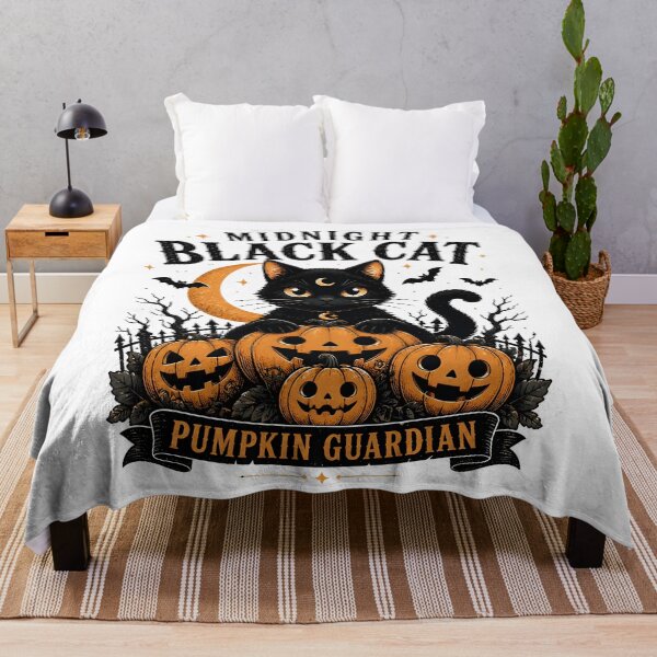Item preview, Midnight Black Cat Pumpkin Guardian Cute Dark Kawaii designed and sold by LiviuGligoros.