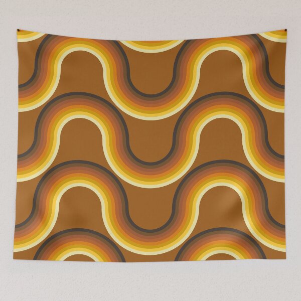 Item preview, Retro Wavy Roads in Brown designed and sold by YesterdayColl.