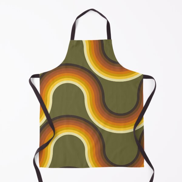 Item preview, Retro Wavy Roads in Avocado Green designed and sold by YesterdayColl.