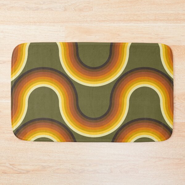 Item preview, Retro Wavy Roads in Avocado Green designed and sold by YesterdayColl.