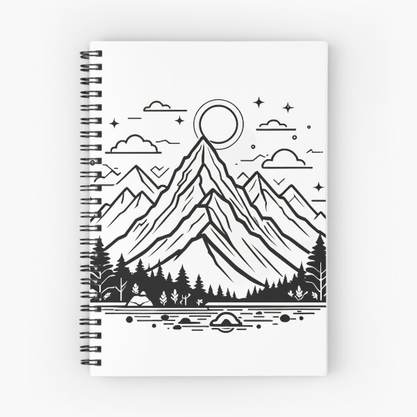 Item preview, Minimalist Mountain Line Icon Floating Elements Design – Hiking lover gift designed and sold by michallechowicz.