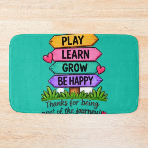 Item preview, Play Learn Grow Be Happy Daycare Teacher Appreciation Gift designed and sold by BearLoveDesign.