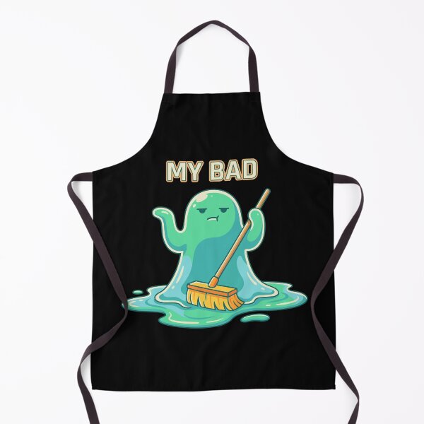 Item preview, HALLOWEEN My Bad Slime Monster Mop - Funny Halloween Apology Cartoon designed and sold by Uglyandcute.