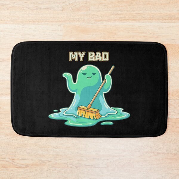 Item preview, HALLOWEEN My Bad Slime Monster Mop - Funny Halloween Apology Cartoon designed and sold by Uglyandcute.
