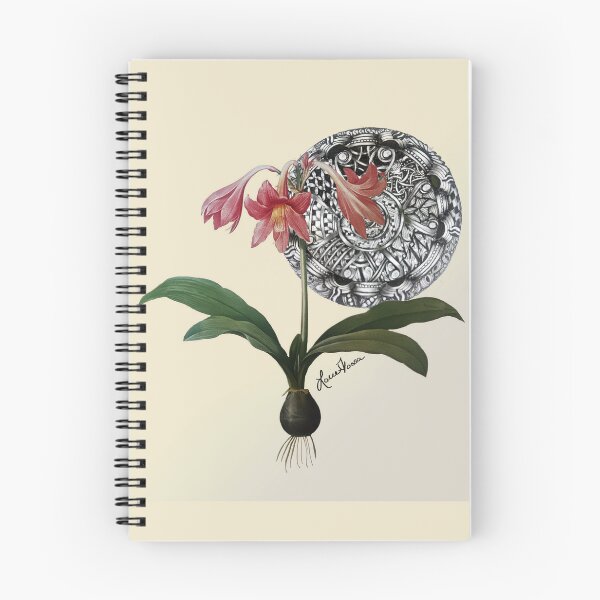 Item preview, Red Amaryllis Lily with Intricate Zentangle Mandala - Hand Drawn designed and sold by LorieFossaArt.