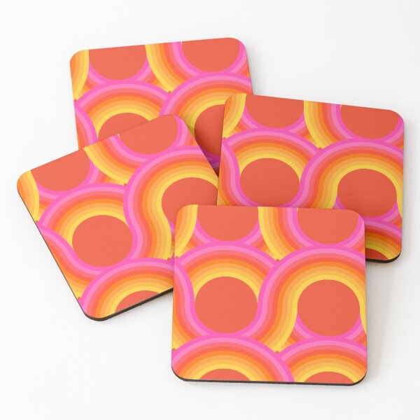 Item preview, Rollin' Retro Road in Orange + Pink designed and sold by YesterdayColl.
