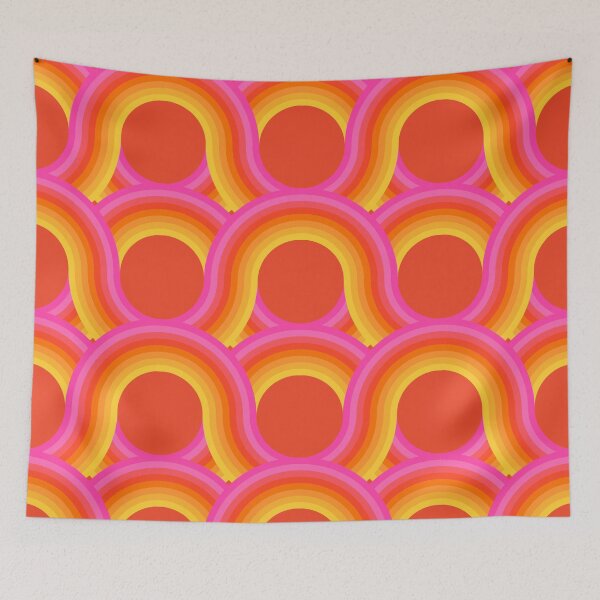 Item preview, Rollin' Retro Road in Orange + Pink designed and sold by YesterdayColl.
