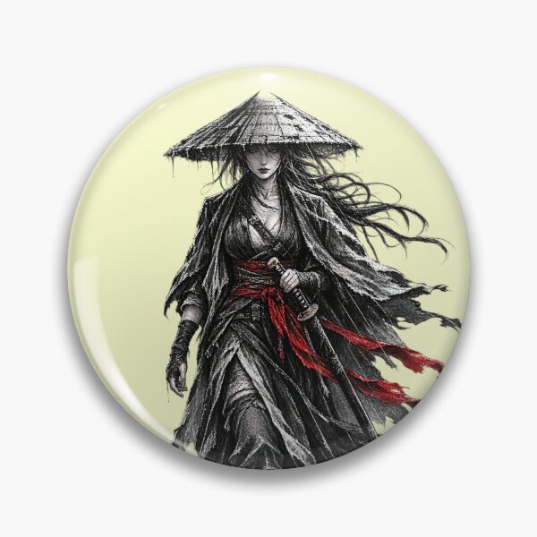 Item preview, Shadow Ronin Female Samurai – Dark Fantasy Japanese Ink Manga Art designed and sold by SVox.