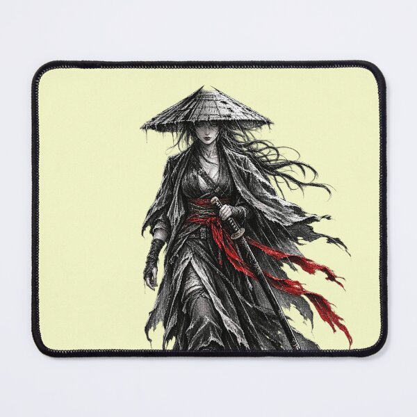 Item preview, Shadow Ronin Female Samurai – Dark Fantasy Japanese Ink Manga Art designed and sold by SVox.