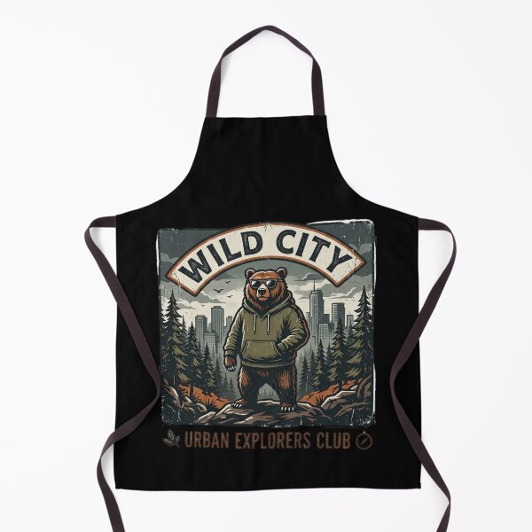 Aperçu de l'œuvre Ours des villes sauvages - Graphisme vintage du club des explorateurs urbains créée et vendue par rich-moda.