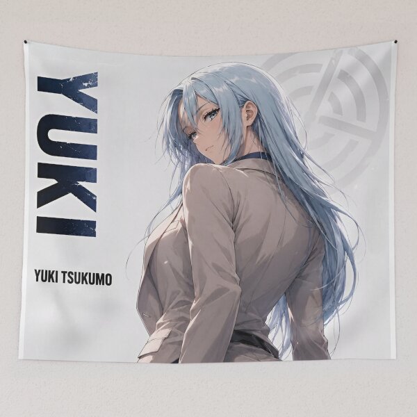Item preview, Yuki Tsukumo Anime Character Portrait – Elegant Blue Hair Modern Sorcerer Aesthetic designed and sold by Dyan4.