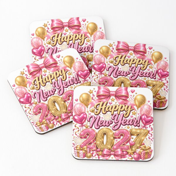 Item preview, Pink & Gold Happy New Year 2027 designed and sold by TinyWeird.