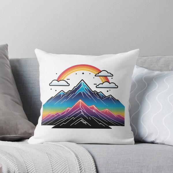 Item preview, Minimalist Mountain Line Icon Holographic Rainbow Style – Hiking lover gift designed and sold by michallechowicz.