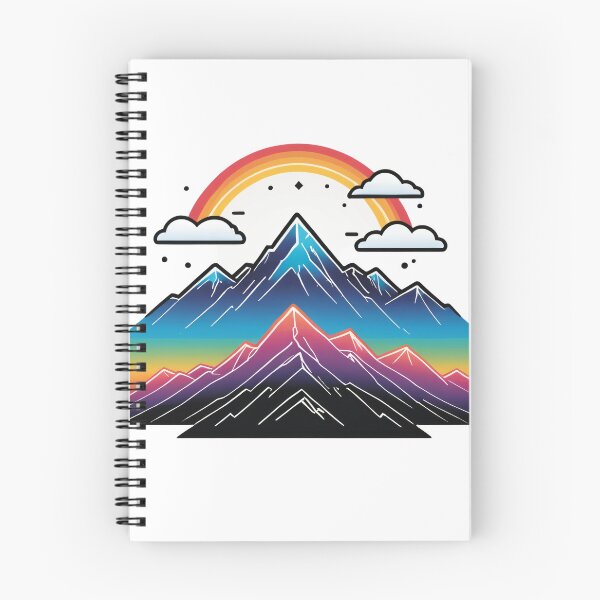 Item preview, Minimalist Mountain Line Icon Holographic Rainbow Style – Hiking lover gift designed and sold by michallechowicz.