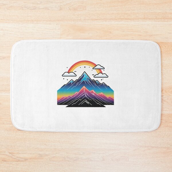Item preview, Minimalist Mountain Line Icon Holographic Rainbow Style – Hiking lover gift designed and sold by michallechowicz.