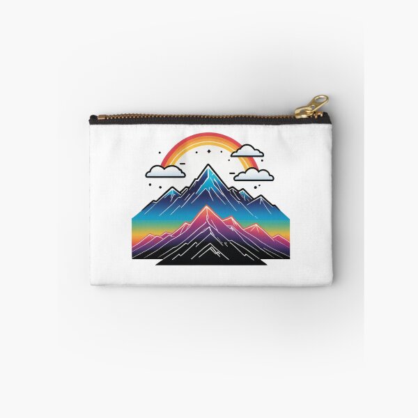 Item preview, Minimalist Mountain Line Icon Holographic Rainbow Style – Hiking lover gift designed and sold by michallechowicz.