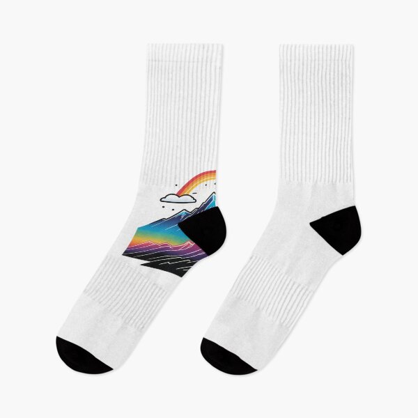 Item preview, Minimalist Mountain Line Icon Holographic Rainbow Style – Hiking lover gift designed and sold by michallechowicz.
