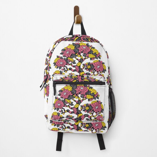 Item preview, Pink & Yellow Floral Tree of Life – Vintage Botanical Folk Art designed and sold by Awarrie.