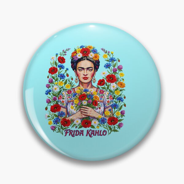 Item preview, Frida Kahlo   Embroidered Look Floral Portrait designed and sold by TeeARTHY.