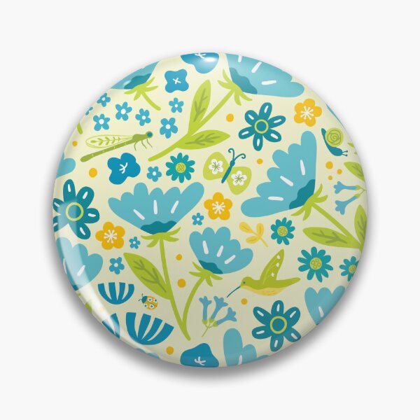 Item preview, Summer Garden Flowers and Insects - Bright Botanical Pattern for Nature Lovers designed and sold by Mandy Porta LLC.