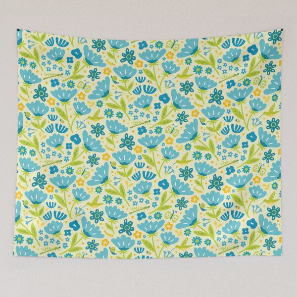 Item preview, Summer Garden Flowers and Insects - Bright Botanical Pattern for Nature Lovers designed and sold by Mandy Porta LLC.