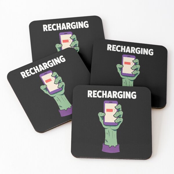 Item preview, HALLOWEEN Recharging Zombie Hand Phone - Funny Halloween Tech Battery Tee designed and sold by Uglyandcute.