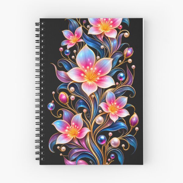 Item preview, Ornate Iridescent Floral Arrangement - High-End Fantasy Botanical Illustration with Pearls designed and sold by HoMya.