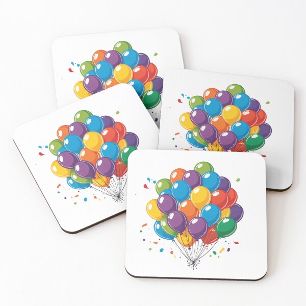 Item preview, Birthday Balloons and Confetti Icon Dynamic Action Pose – Birthday gift idea designed and sold by michallechowicz.