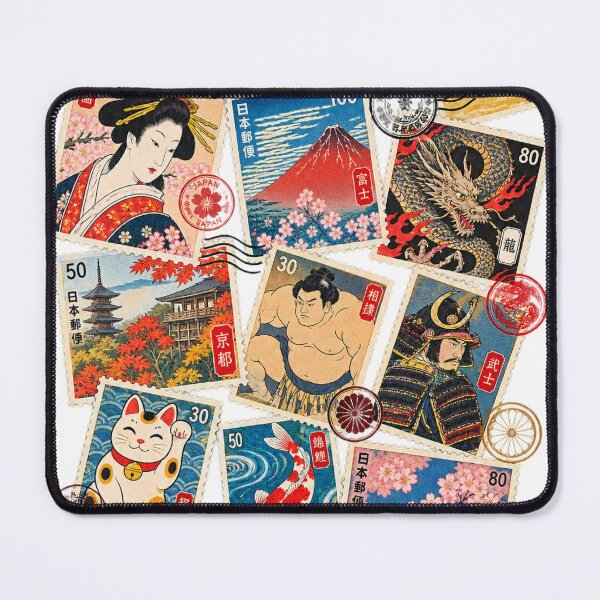 Item preview, Ukiyo-e Postage Stamp Collage – Vintage Japan designed and sold by アミヤジャ.