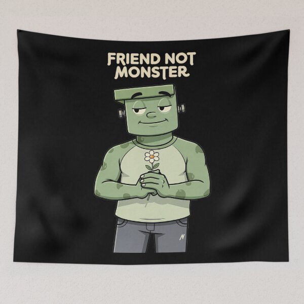Item preview, HALLOWEEN Friend Not Monster Green Monster Flower - Funny Halloween Cute Tee designed and sold by Uglyandcute.