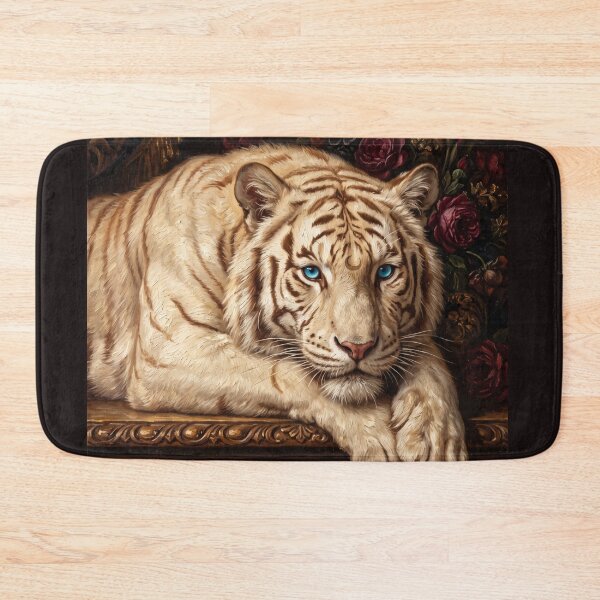 Item preview, Majestic Tiger Resting on Carved Wood Painting designed and sold by Real Beast Art.