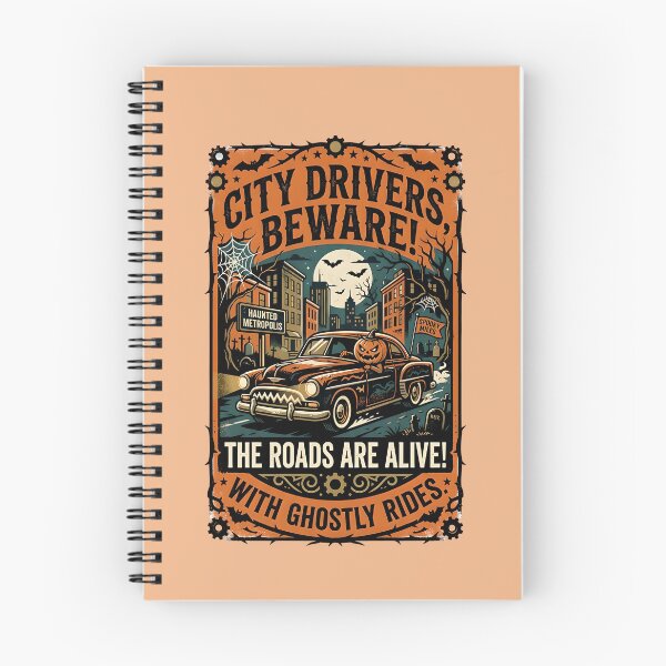 Item preview, City drivers, beware! the roads are alive with ghostly rides - Halloween for city & taxi drivers designed and sold by ParadoxParadox.
