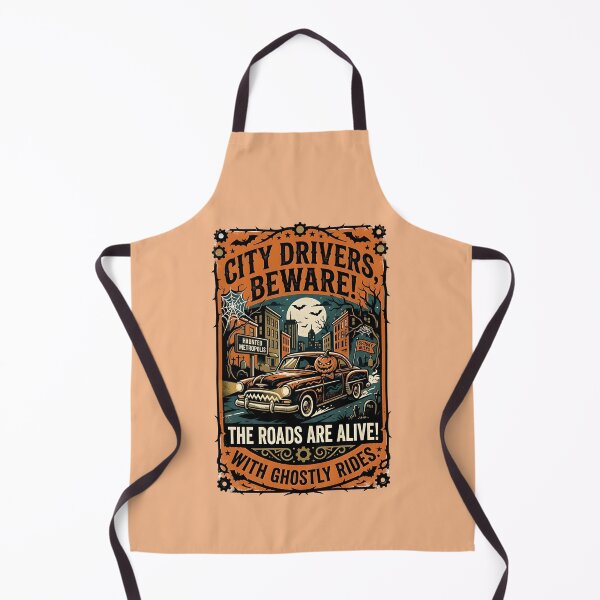 Item preview, City drivers, beware! the roads are alive with ghostly rides - Halloween for city & taxi drivers designed and sold by ParadoxParadox.