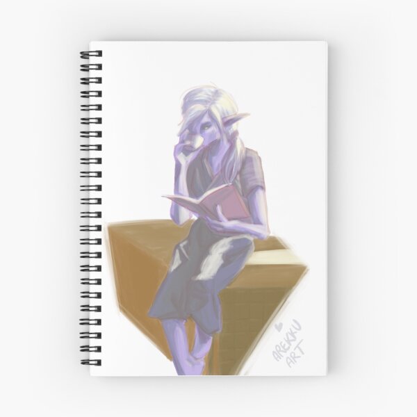 Item preview, Cozy Drow Reading Book with Coffee - Dark Elf Fantasy Art designed and sold by ArekkuZone.