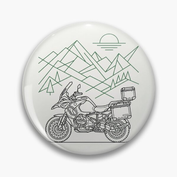 Item preview, Mountain Pass Adventure Tourer Minimalist ADV Motorcycle T-Shirt designed and sold by ThrottleEcho.