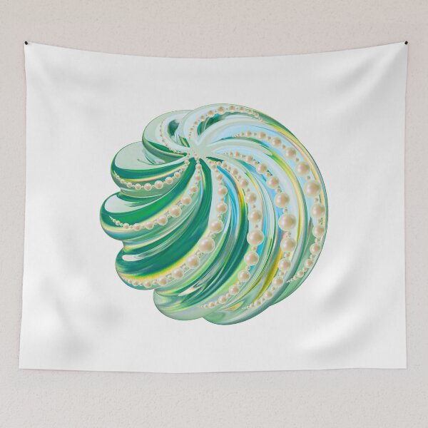 Item preview, 3D Teal and Blue Crystal Pearl Swirl designed and sold by MinimalAurashop.