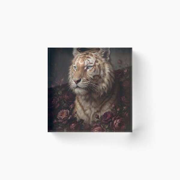 Item preview, Portrait of a mystical tiger with a crescent moon designed and sold by Real Beast Art.