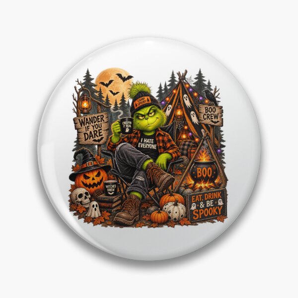 Item preview, Funny Grinch Camping Shirt – Grinch Campfire Halloween Tee designed and sold by ChloeCreativeSpace.