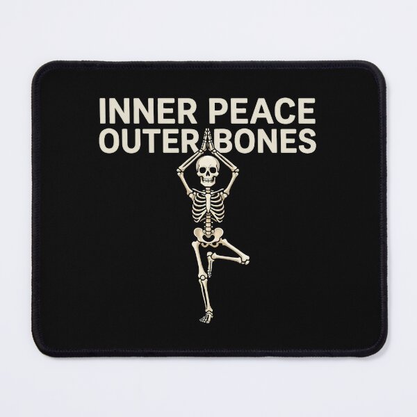 Item preview, HALLOWEEN Inner Peace Outer Bones Skeleton Yoga - Funny Halloween Yoga Tee designed and sold by Uglyandcute.