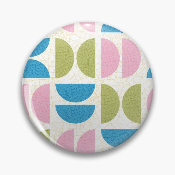 Item preview, Mod Semicircle Shapes in White Pink Green and Blue Textured designed and sold by YesterdayColl.